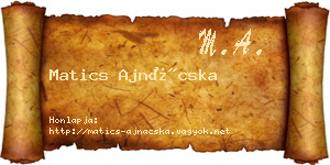 Matics Ajnácska névjegykártya